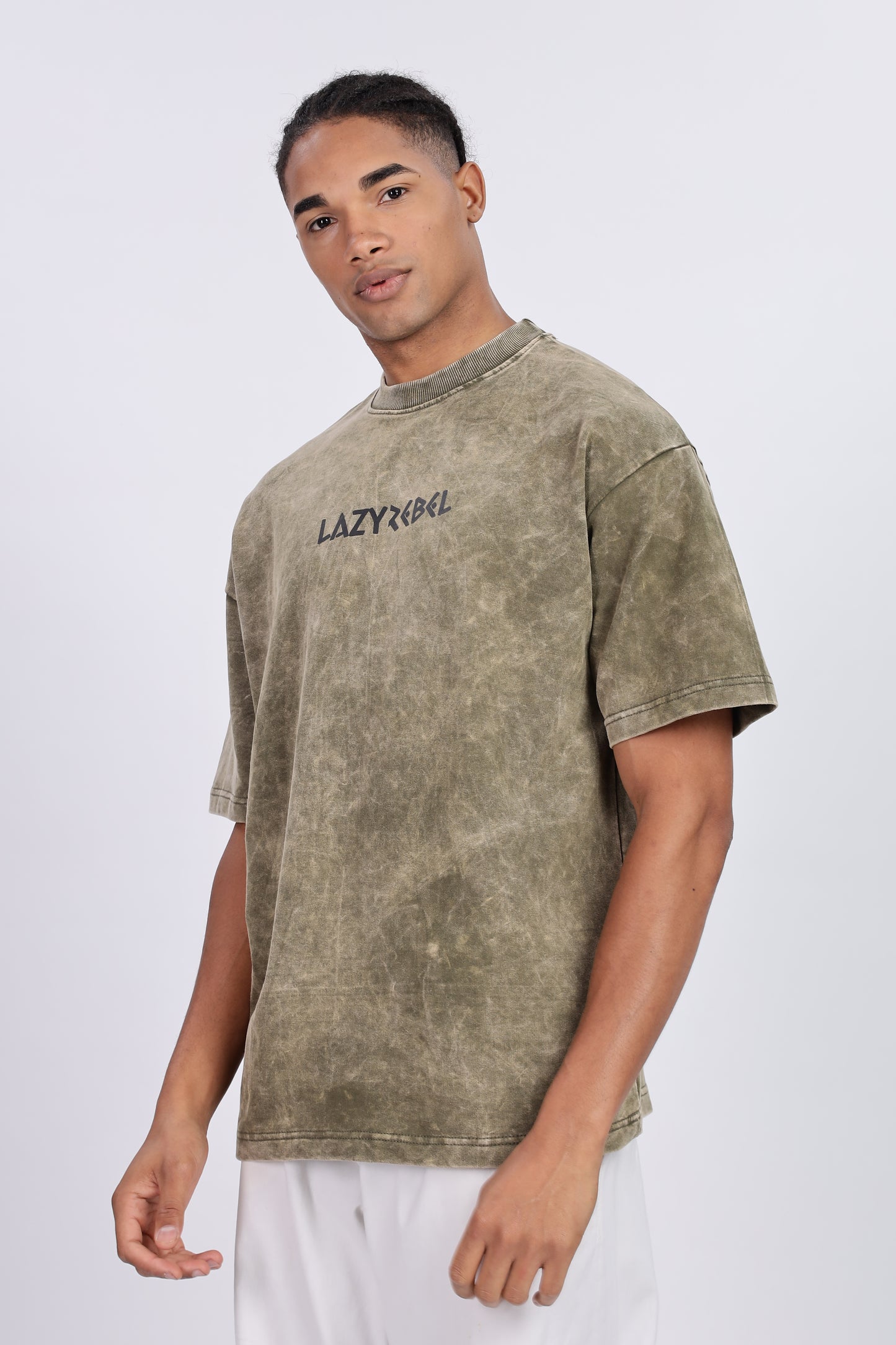 Premium Oversized Olive Terry Cotton T-Shirt – Street Core Edition