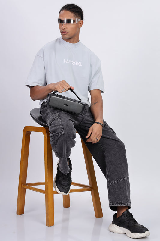 Premium Oversized Pastel Blue Terry Cotton T-Shirt – Street Core Edition