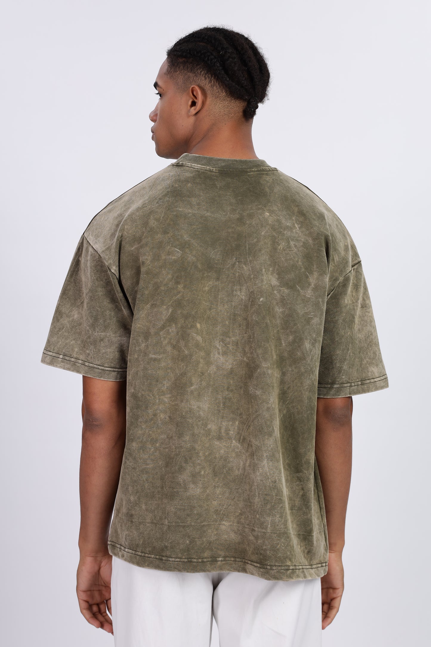 Premium Oversized Olive Terry Cotton T-Shirt – Street Core Edition
