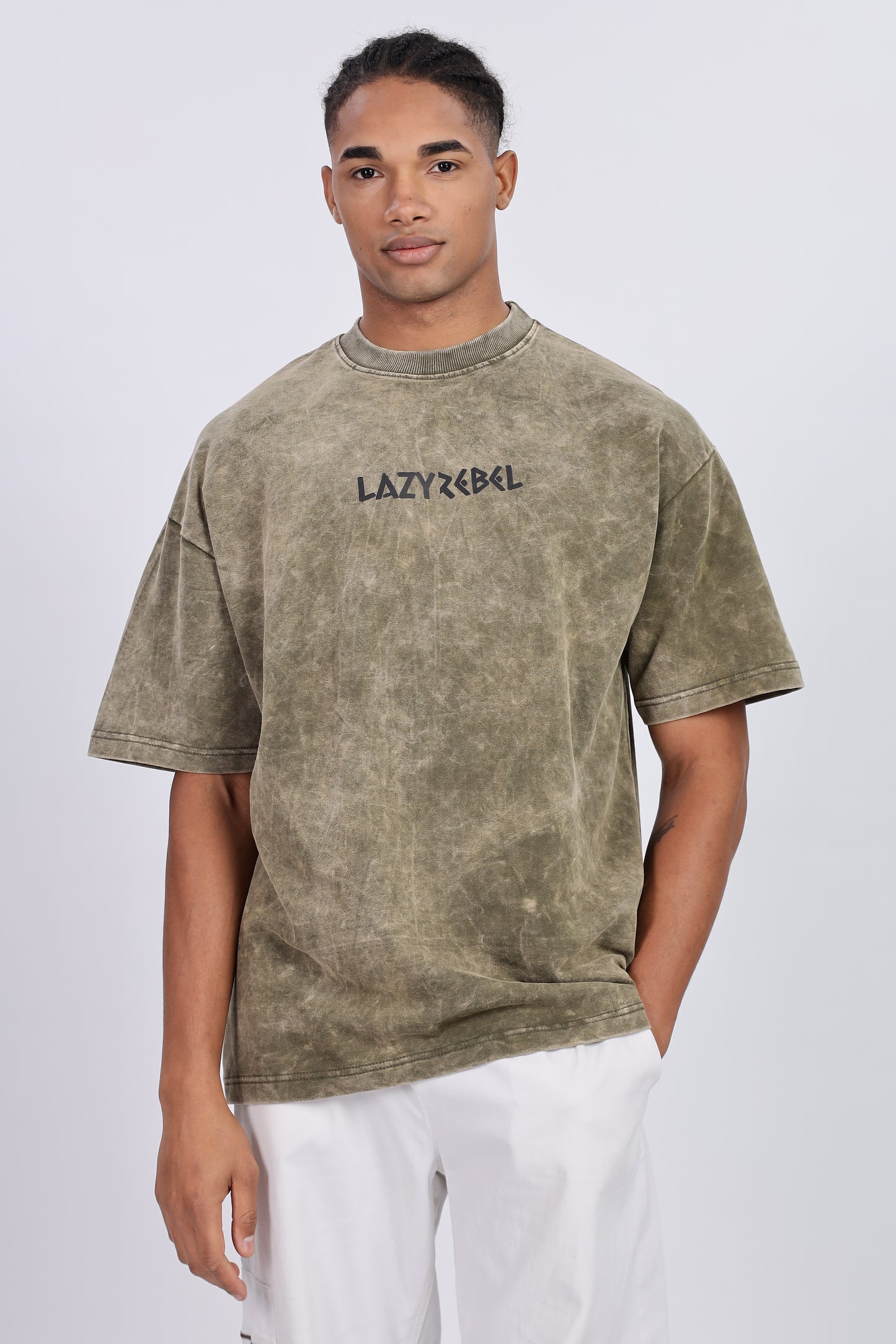 Premium Oversized Olive Terry Cotton T-Shirt – Street Core Edition