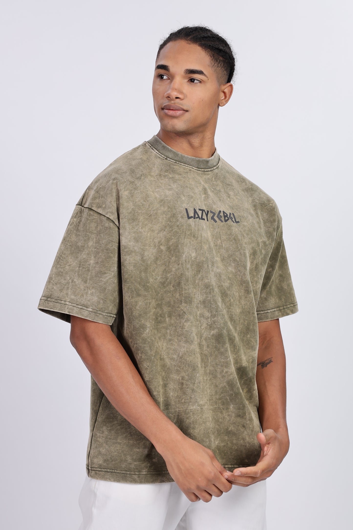 Premium Oversized Olive Terry Cotton T-Shirt – Street Core Edition