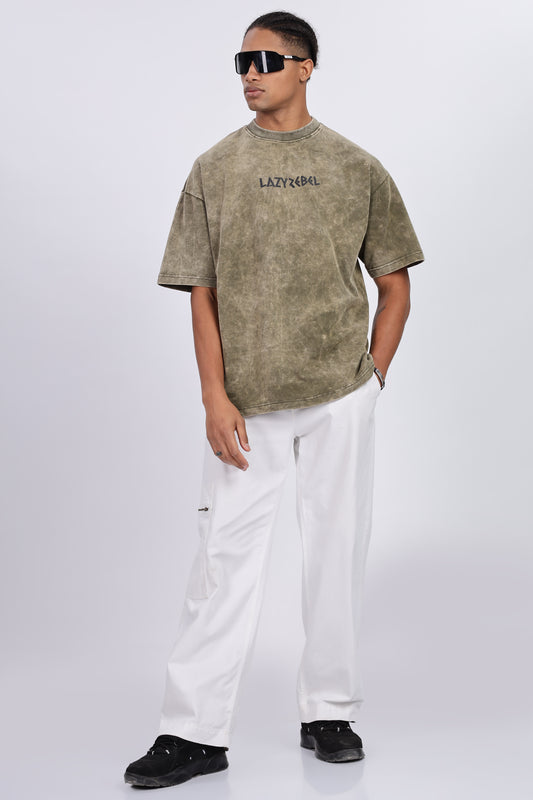 Premium Oversized Olive Terry Cotton T-Shirt – Street Core Edition