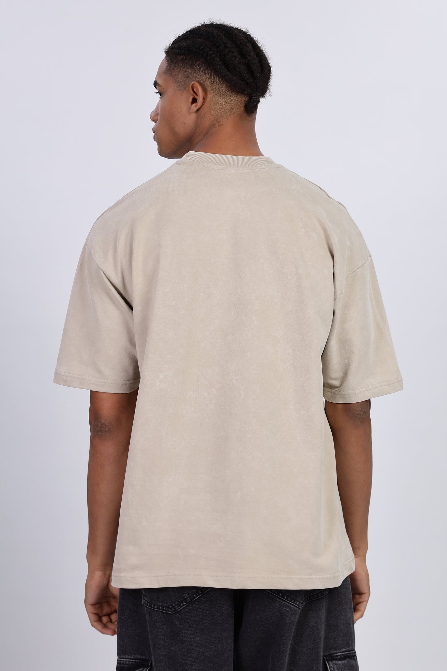 Premium Oversized Beige Terry Cotton T-Shirt – Street Core Edition