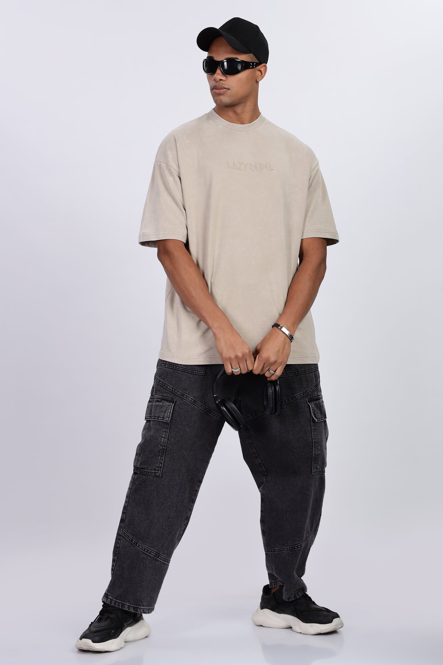 Premium Oversized Beige Terry Cotton T-Shirt – Street Core Edition