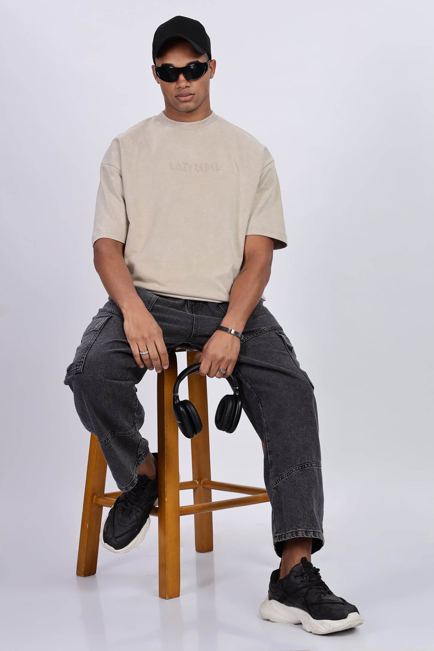 Premium Oversized Beige Terry Cotton T-Shirt – Street Core Edition