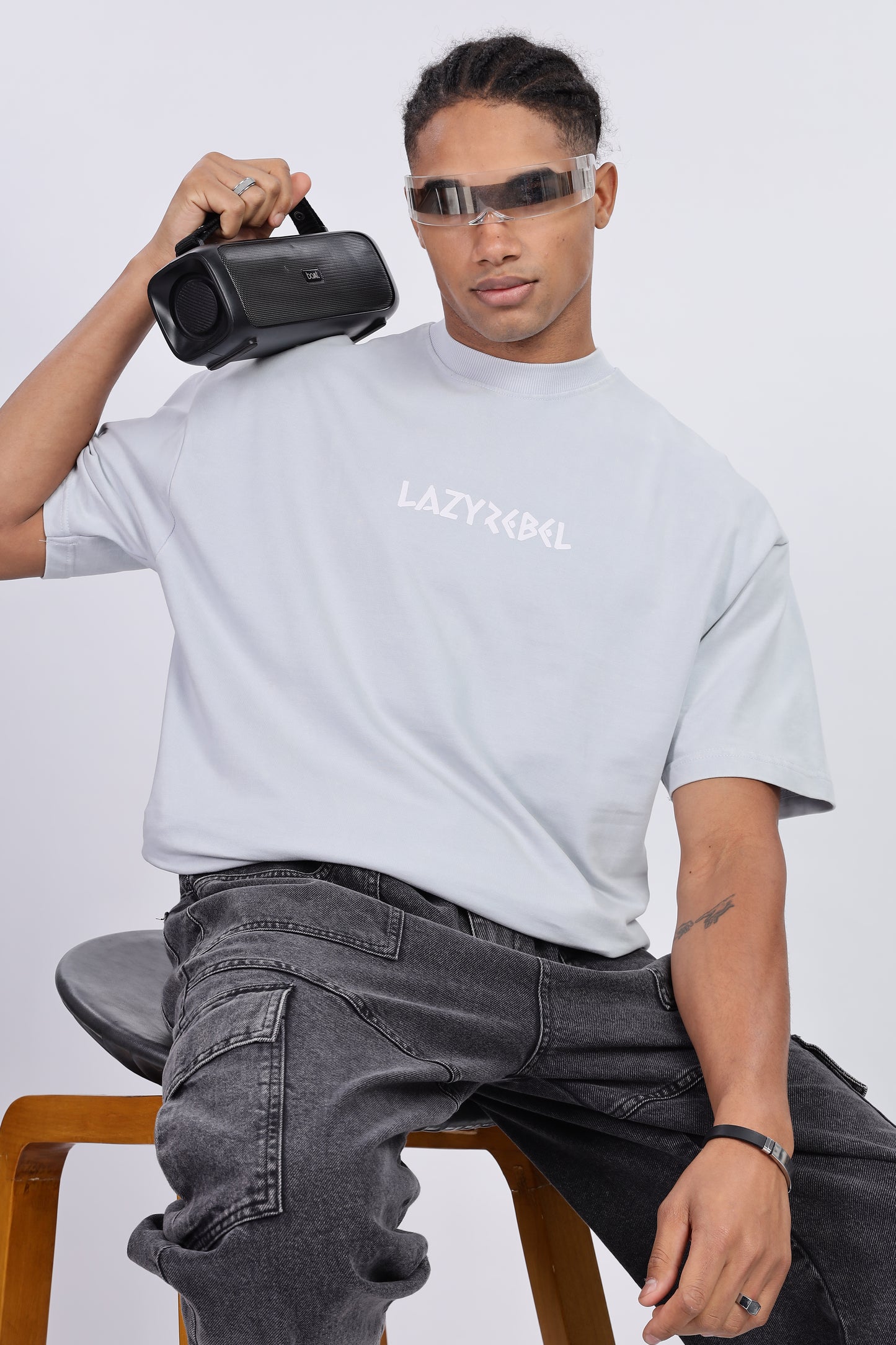 Premium Oversized Pastel Blue Terry Cotton T-Shirt – Street Core Edition