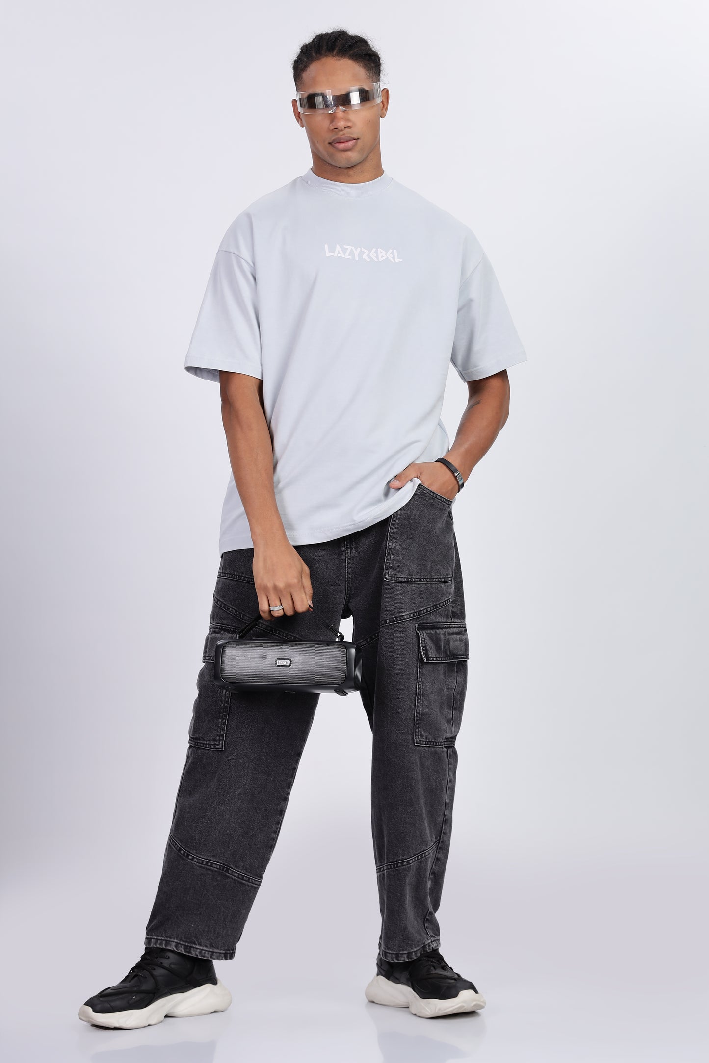 Premium Oversized Pastel Blue Terry Cotton T-Shirt – Street Core Edition