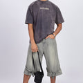 Premium Oversized Dark Grey Terry Cotton T-Shirt – Street Core Edition