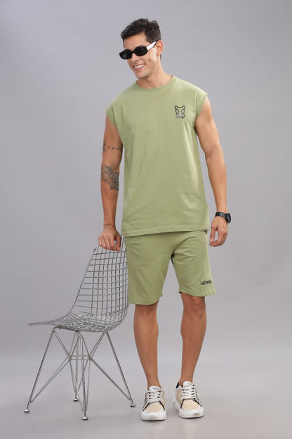 THE ORIGINAL LAZYREBEL  Sleeveless T-shirt & Lounge Shorts Co-Ords