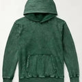 Bottle green acid wash hoodie