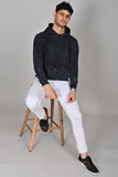 Black acid wash hoodie