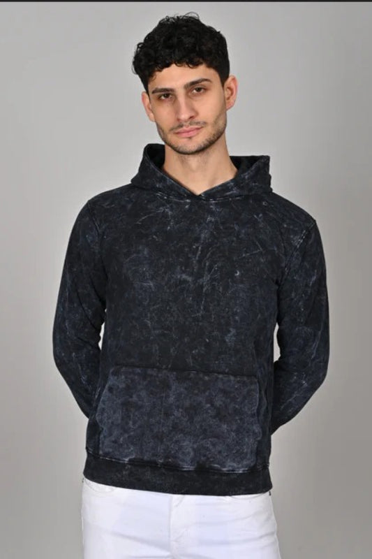 Black acid wash hoodie