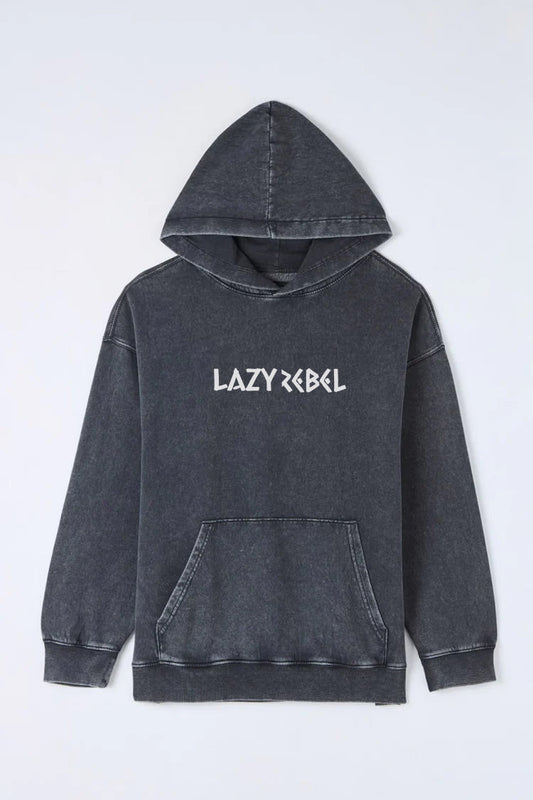 LazyRebel Acid Wash Oversized Hoodie – Street Core Edition